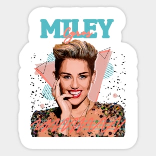 Miley Cyrus Party In the USA // Fan Art Retro Design // Vintage Sticker